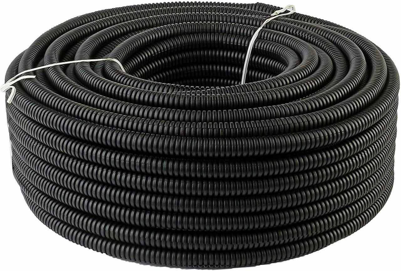 MK Audio 50' Feet 1/4" Black Split Loom Wire Flexible Tubing Wire Cover for Various Automotive, Home, Marine, Industrial Wiring Applications, Etc.