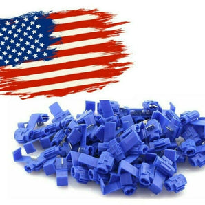 Patron 100pcs Lock Quick Splice Wire Terminals Snap Lock Blue 16-14 AWG