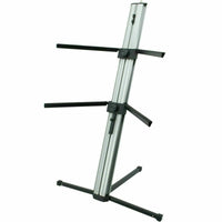 Thumbnail for MR DJ KS1000 Professional 2-Tier Column Keyboard Stand Silver with 5/8
