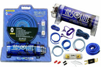 Thumbnail for Absolute USA KITCAP0GABL 4.0 Farad Power Capacitor 0 Gauge Car Amplifier Installation Wiring Complete Kit (Blue)