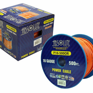 Absolute USA P16-500OR 16 Gauge 500FT Primary Power & Remote Wire – Orange