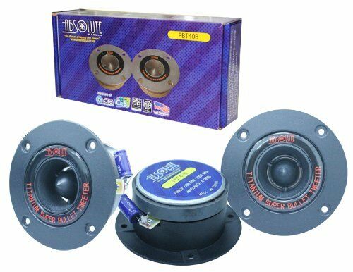 Absolute USA PBT40B Pair 4" Titanium Bullet High Compression Tweeter with 5.4 Oz