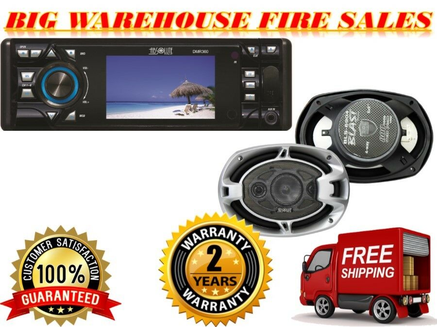 Absolute 3.5" Car Stereo DVD/CD/MP3/AM/FM Player & Pair of 6X9" speaker