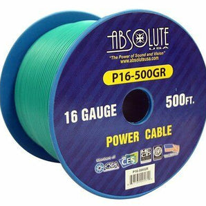 Absolute P16-500GR 16 Gauge 500-Feet Spool Primary Power Cable (Green)