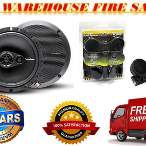 Rockford Fosgate R165X3 & TW500 Dome Tweeter 180W 6.5" 3-Way PRIME Series Coaxial Speakers w/ Silk Tweeters & Absolute TW500 500W Max Dome Tweeter