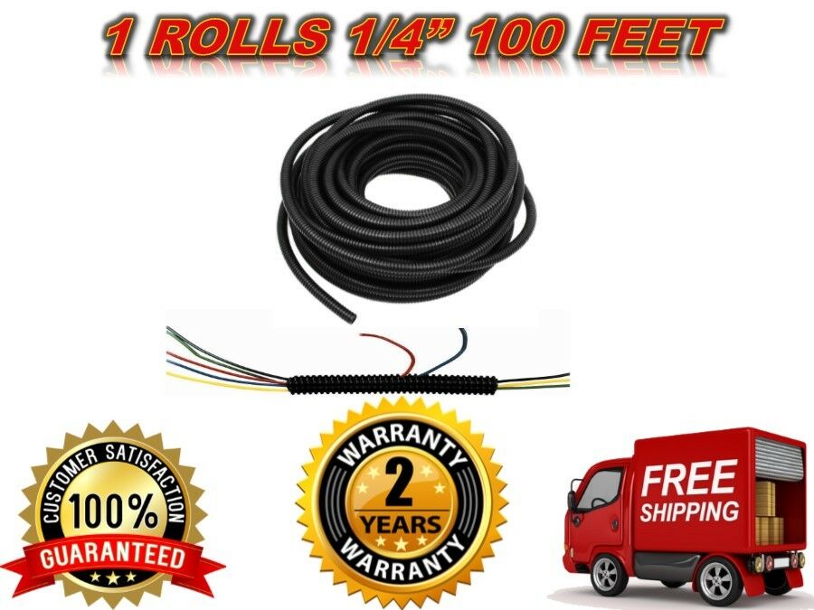 Absolute SLT14 100' 100 feet 1/4" split loom wire tubing hose cover auto home marine