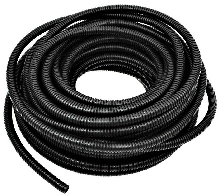 100 FT 3/8" BLACK SPLIT WIRE LOOM POLYETHYLENE TUBING CABLE CONDUIT - SHIPS FREE