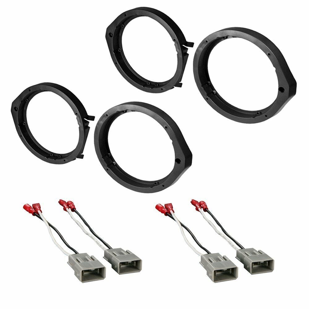 2 Set Absolute Honda 6.5" or 6.75" Speaker Adapter With Speaker Harness Front & Rear