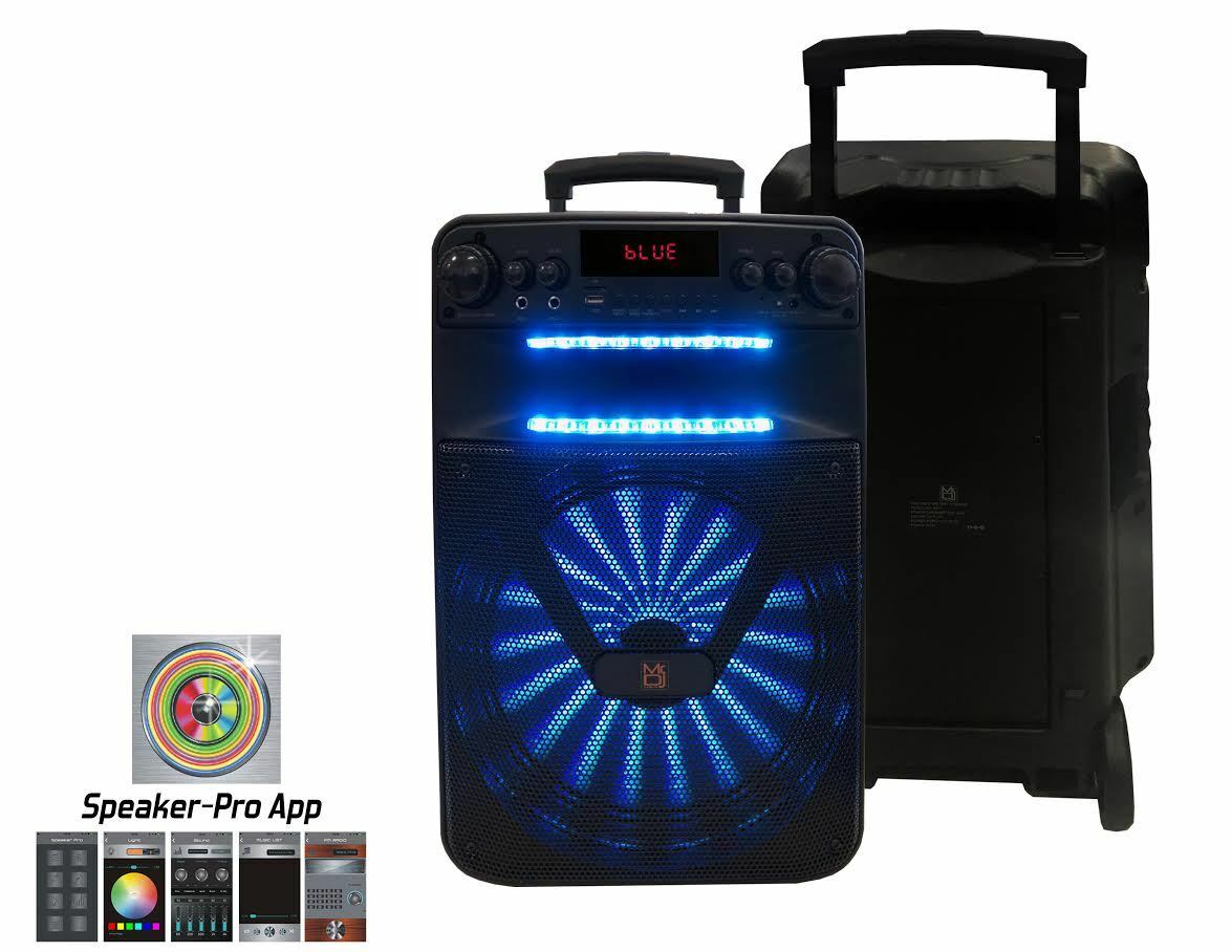 MR DJ 12" Portable Speaker with Bluetooth/Rechargeable Battery and App Control 3000 Watts P.M.P.O