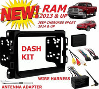 Thumbnail for METRA Bundle Compatible with 2013-2017 Ram 1500/2500/3500 Double DIN Radio Provision Matte Black Color with LC-CHRC-01 Interface Wire Harness and 40EU55 Antenna Adapter