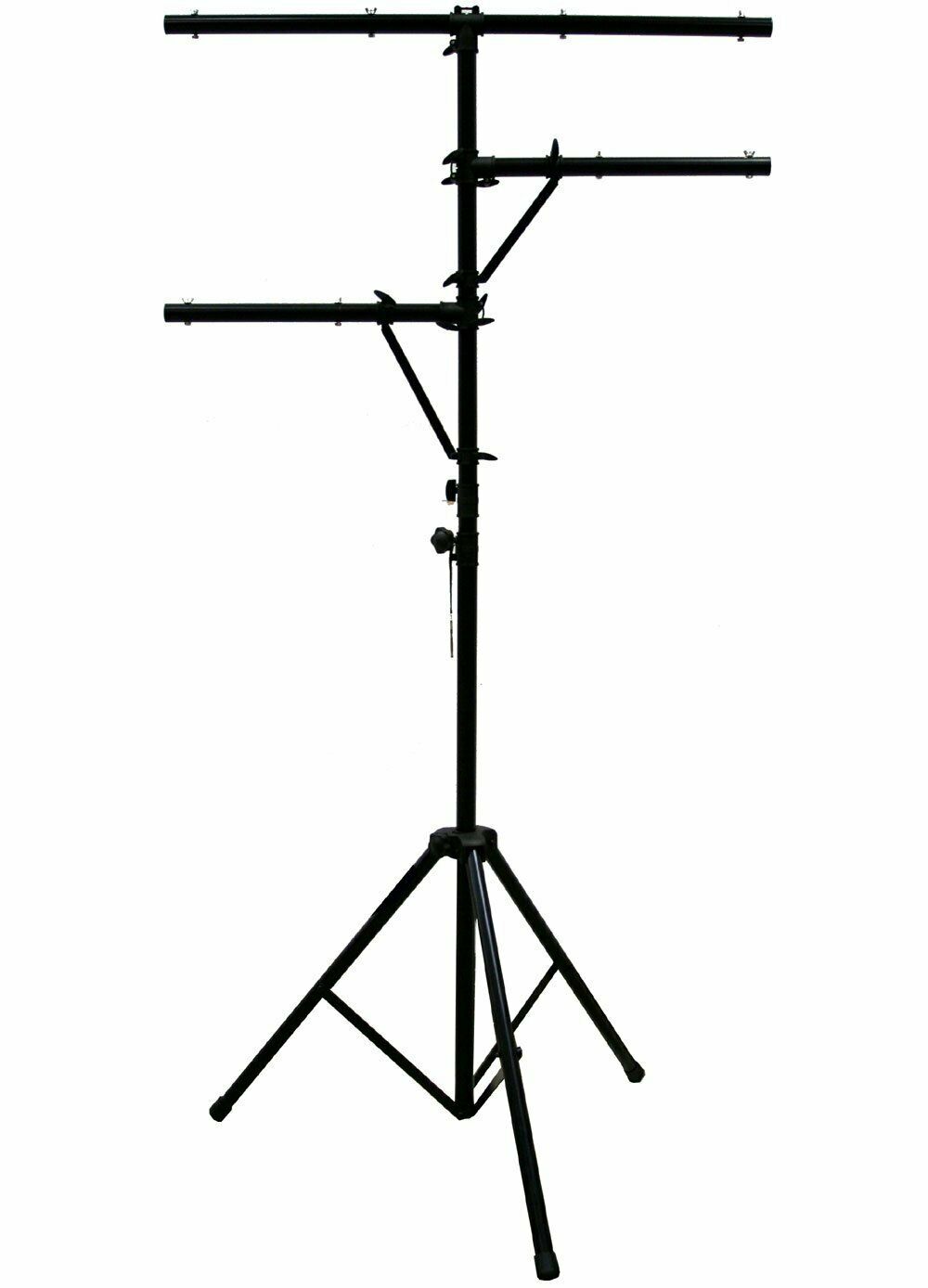 Pro Audio Mobile DJ Light Stand Multi Arm Lighting T Bar Portable Tripod