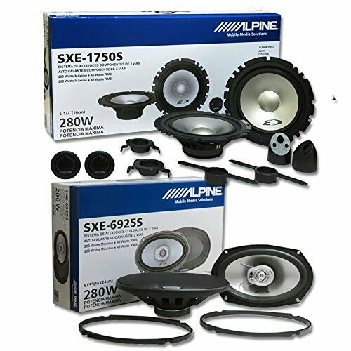 Alpine SXE-6925S 2-way 6"x9" 280 Watts Coaxial Speakers & SXE-1705S 6.5" 2-way Component Speaker