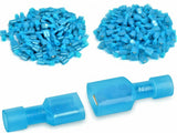 American Terminal 200Pcs male and female insulated spade wire crimp terminal cable connector kit in blue.
