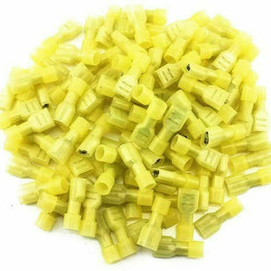 100pcs yellow fully-insulated female quick disconnects for 12/10 gauge wiring projects