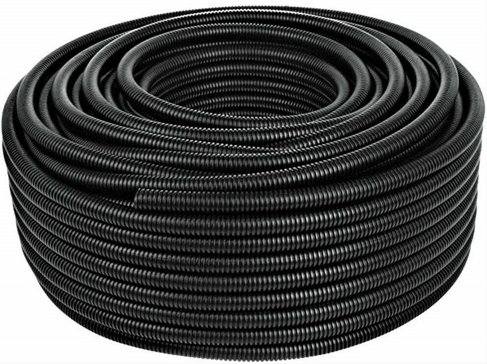 American Terminal 100 Ft 1/8" Split Wire Loom Conduit Polyethylene Tubing Black Color Sleeve Tube