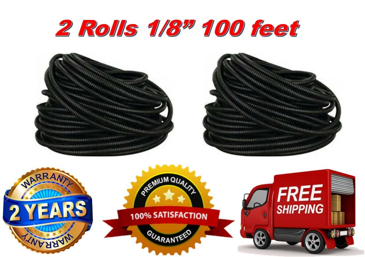 2 American Terminal SL18 High Quality 100' Feet 1/8' Split Loom Wire Tubing Black for Various Automotive, Home, Marine, Industrial Wiring Applications, Etc.