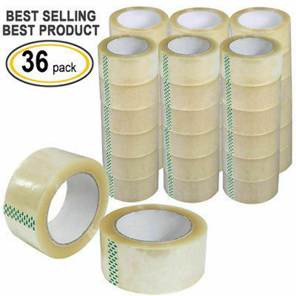 36 Rolls 2" x 110 Yards, 330 ft. Clear Carton Sealing Packing Package Tape