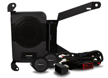  Alpine PSS-23WRA powered subwoofer sound system components for Jeep Wrangler Unlimited 2018 and up.