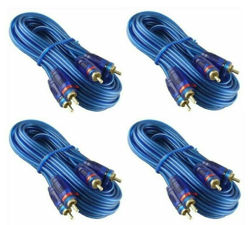 4 Raptor (Metra) 20' Neon Blue Series RCA Audio Cable
