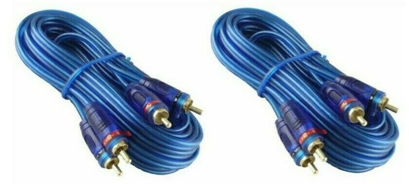 2 Raptor (Metra) 20' Neon Blue Series RCA Audio Cable