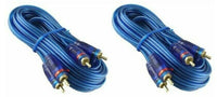 Thumbnail for 2 Raptor (Metra) 20' Neon Blue Series RCA Audio Cable