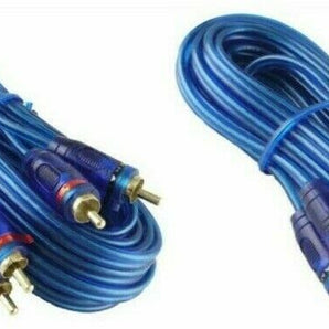 2 Raptor Metra 20' 2-CH Neon Blue Series RCA Audio Cable