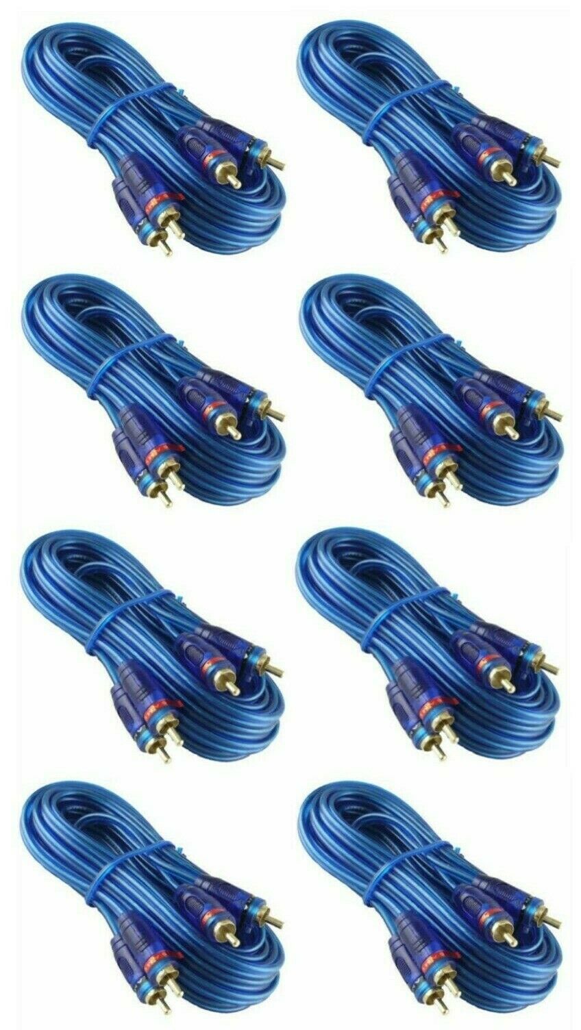 8 Raptor (Metra) 20' Neon Blue Series RCA Audio Cable