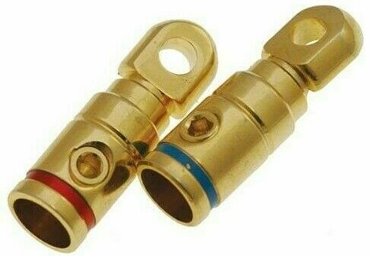 Absolute GRT108-2 One Pair 8 Gauge Gold Power Ring Terminal