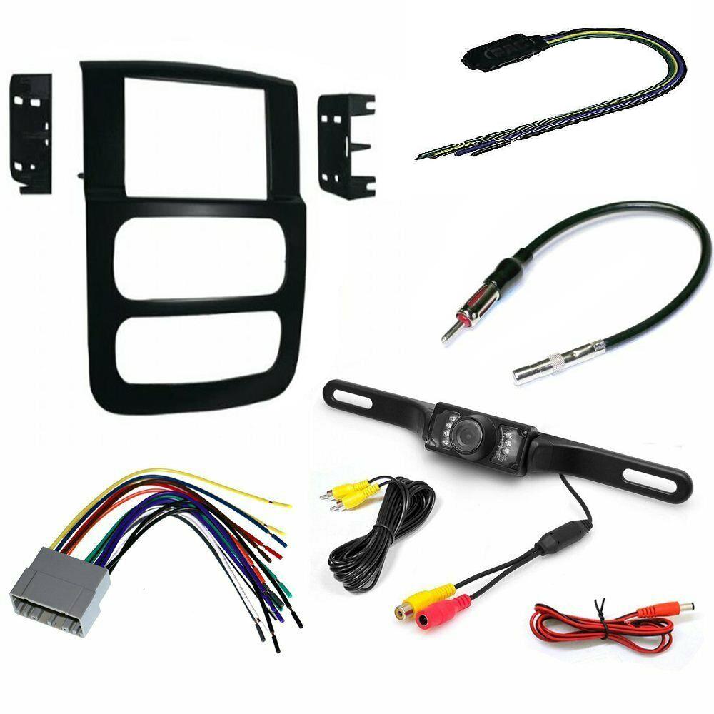 Double DIN car stereo dash Install Kit for 02-05 RAM PICKUP TRUCK 1500 2500 3500 with Backup Camera