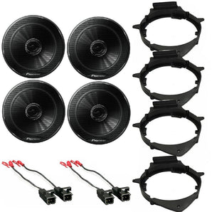 2 Pair Pioneer TS-G1620F 2-way GM CAR Truck Front and Rear Door Speakers Install Kits
