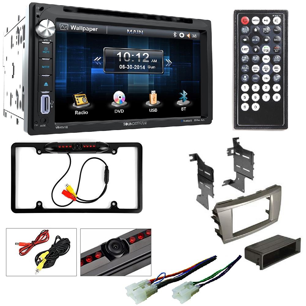 Soundstream Double DIN 6.2" Touchscreen CD/DVD Bluetooth Car Stereo dash kit for 2007-2011 Toyota Camry & Absolute Rear View Camera