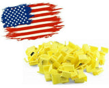 Quick splice wire terminals in yellow color, designed for 10-12 AWG wire connections.