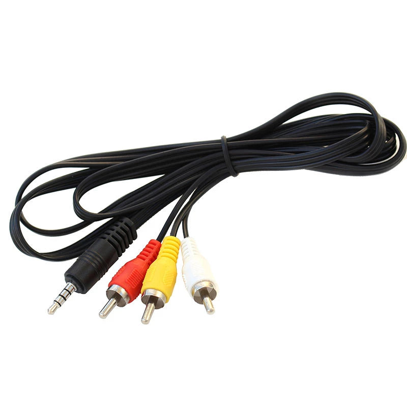 Crux 3.5-RCA/3 Right Angle 3.5mm Male to Female RCA Cable, 6 ft.