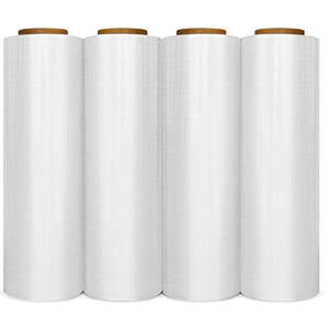 BM Paper 4 Rolls Shrink Stretch Wrap 445mm x 450m 18" X80 Gauge Heavy Duty Anti-Static Pre-Stretched