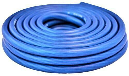 Absolute USA 8 Gauge CCA OFC Blue See Through Primary Power Cable Wire 100 Feet