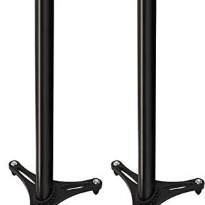 Ultimate Support MS-100B MS Series Professional Column Studio Monitor Stand with Adjustable Angle and Axis, Acoustic Foam Platform, and Three Internal Channels - Black (PAIR)