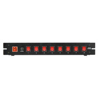 Thumbnail for MR DJ PSC250 Rack Mountable 8 Port Power Switcher Surge Protectors Red Toggles ON / OFF Power Center, Power Strip