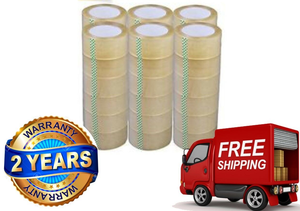 Absolute USA 36 Rolls Box Carton Sealing Packing Packaging Tape 2"x110 Yards Clear