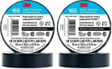 3M Temflex 165 vinyl electrical tape on a spool, black color, 3/4" x 60', suitable for general use.