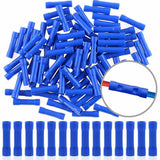100pcs blue butt insulated splice terminals electrical crimp connectors for secure wire connections