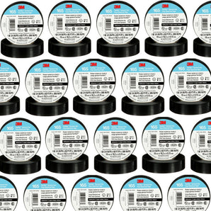 3M Temflex 165 vinyl electrical tape roll, 3/4 in x 60 ft, black insulated tape for general use.
