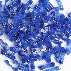 100 pieces of blue 3M 952 T-TAP quick disconnect wire connector for 16-14 gauge terminals.