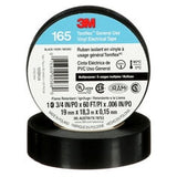 3M Temflex 165 vinyl electrical tape, 60ft roll, black, essential for insulation and protection in electrical applications.