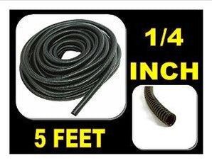 American Terminal SLT14 5 FT 1/4" INCH Split Loom Tubing Wire Conduit Hose Cover Auto Home Marine Black Marine Black
