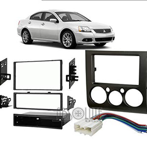 Absolute USA ABS99-7012 Fits Mitsubishi Galant 2004 2005 2006 2007 2008 2009 2010 2011 2012 2013 w Auto Climate Control Stereo Harness Radio Dash Kit