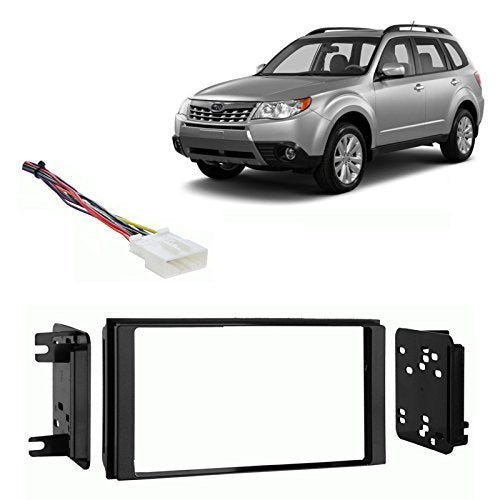 Compatible with Subaru Forester 2009 2010 2011 2012 2013 Without OE NAV Double DIN Stereo Harness Radio Dash Kit