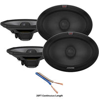 Thumbnail for Alpine R-S69.2 Car Audio Type R Series 6x9 600 Watt Speakers - 2 Pair with 20' Wire Package