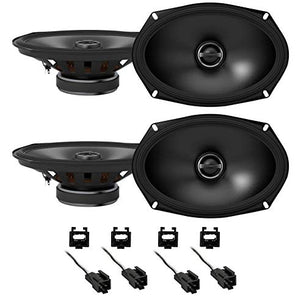 2 Pair ALPINE S-S69 260 Watt 6x9" Coaxial 2-Way Car Audio Speakers & Metra 72-6512 Speaker Harness Connector for Chrysler Vehicles 90-07 Cherokee Bundle