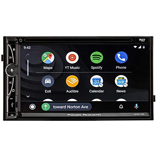 Power Acoustik CPAA-70D 7-Inch Double-DIN in-Dash DVD Receiver with Bluetooth, Apple CarPlay, and Android Auto