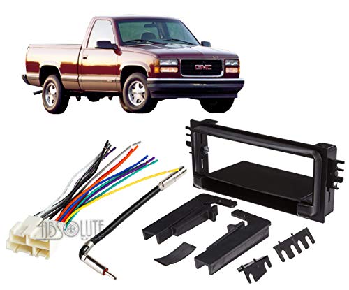 Absolute USA ABS99-4000 Fits GMC Sierra 95-98 Single DIN Aftermarket Stereo Harness Radio Install Dash Kit